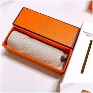 Lápiz labial Marca Maquillaje de labios Satin Matte 3.5G Rouge A Levres Mat R con bolsa de regalo naranja Drop Entrega Salud Belleza Labios OTDTR