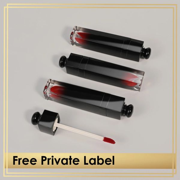 Loupstick Custom Label Matte Liquid Lipstick Black Luxurious Luxurious Emballage avec une bague