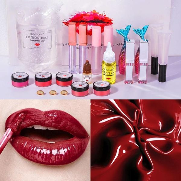 Lipstick Diy DIY Lip Gloss Base Gel Gel Hidratizante Material de brillo de labios Seguro de glaseado líquido hecho a mano