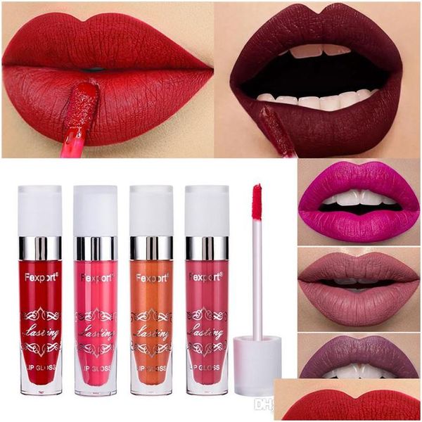 Rouge à lèvres Fexport 12 Couleurs Rouge Mat Veet Lèvres Maquillage Longue Durée Étanche Brillant À Lèvres Batom Cosmétiques Drop Delivery Santé Beauté Dh75P