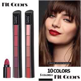 Rouge à lèvres Fit Couleurs Mat 5 Couleur Ensemble Veet Lèvres Antiadhésives Brillant Longue Durée Étanche Y Rouge Rouge À Lèvres Drop Livraison Santé Beauté Ma Dhu4B