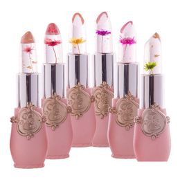 Lippenstift Bloem Lip Moisturizer Langdurige Jelly Bloemen Make-up Veranderde kleur Lippen Blam Roze Transparant Barra De Labios Larga Dr Dhx3D