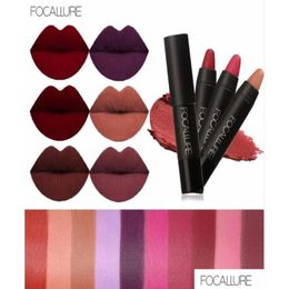 Lipstick Focallure 19 Colors Matte ER Longlasting Imploude EasyTouse Nude Cosmetics Cosmetic Lips1714535 Drop entrega de la salud Otn5h