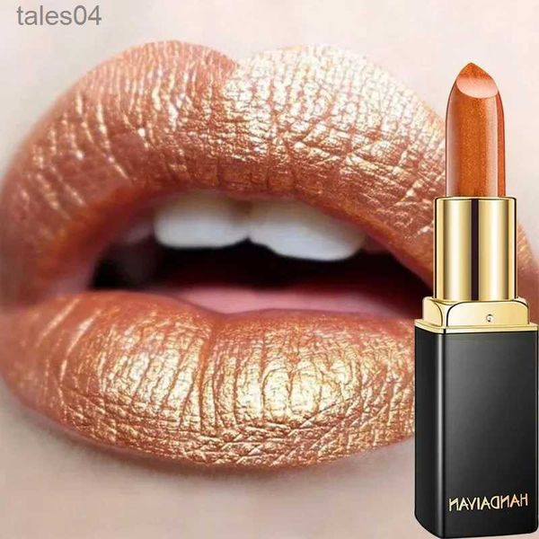 Lápiz labial brillo lápiz labial de larga duración taza antiadherente Velve Sexy desnudo rojo lápiz labial brillo oro impermeable hidratante mujeres labios maquillaje 240313