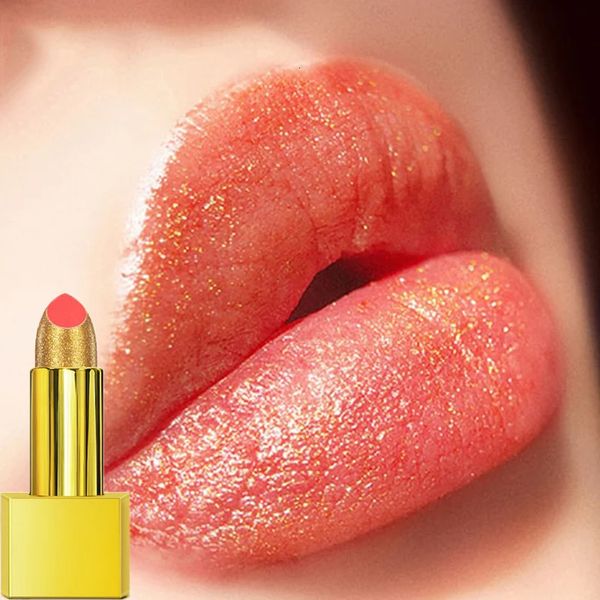 Lipstick Glitter Long Dure Non Stick Cup Velve Sexy Nude Red Red Shimmer Gold Watre Impermevizing Women Lips Make Up 231215