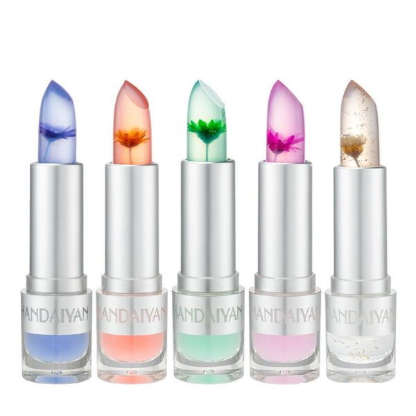 Lápiz labial Handaiyan Flower Jelly Bálsamo labial Decoloración Hidratante Nutritivo Natural No es fácil de desvanecer Maquillaje Lipper Barras de labios Drop Dh5Jl