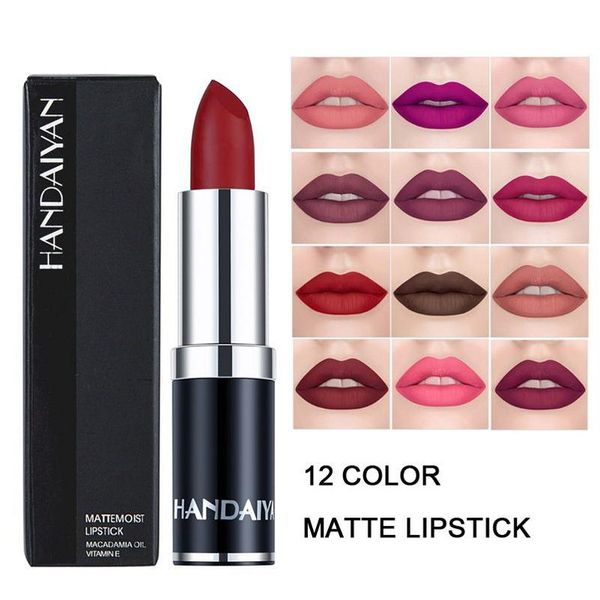 Lipstick Handaiyan Matte Veet 3G Red Red Lipsticks Makeup Natural Makeup Matt Matt Lip Stick Drop Livrot Health Beauty Lips Dhuiq