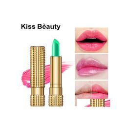 Lipstick Kiss Schoonheid Natuurlijke Aloë Vera Temperatuur Kleur Veranderende Langdurige Hydraterende Roze 12 Stuks Drop Levering Gezondheid Make-up Li Dhs4T