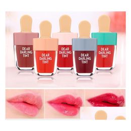 Lipstick Koreaans Etude huis Beste Darling Tint Lipgloss Ice Cream Make -up vloeistof Matte Maturerende waterdichte waterdichte lipgloss 5 DRO DHNQ8