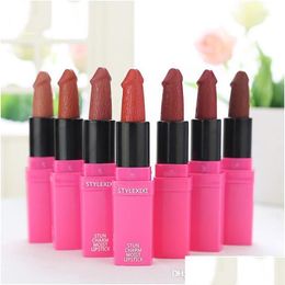 Rouge à lèvres rouge à lèvres 6 couleurs champignon Pecker pénis Willy en forme de lèvres poules soirée maquillage longue durée mat livraison santé Beau Dhwka