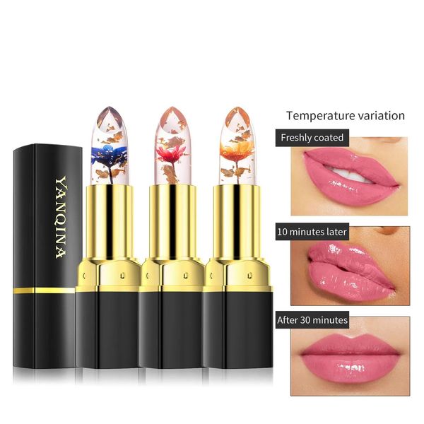 Lápiz labial Lápiz labial Lápiz labial mágico Cambio de color Lápiz labial de larga duración Lápiz labial rojo resistente al agua Lip Plumper Linda niña de las flores Maquillaje de labios Cosm