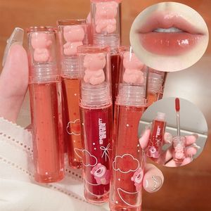 Rouge à lèvres Little Bear Crystal Frozen Strawberry Glossy Lip Glaze Mirror Blanchiment Nude Doodle Maquillage coréen y2k Cosmétiques Rouges à lèvres 230829