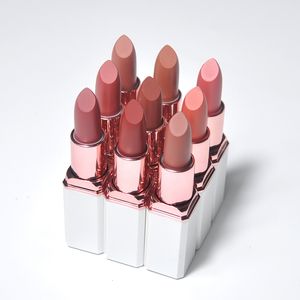 Lippenstift Luxe witte buis Waterdichte langdurige matte lippenstift Make-up lippenstift met aangepaste uw eigen merk cosmetica Lip Sticks 230919