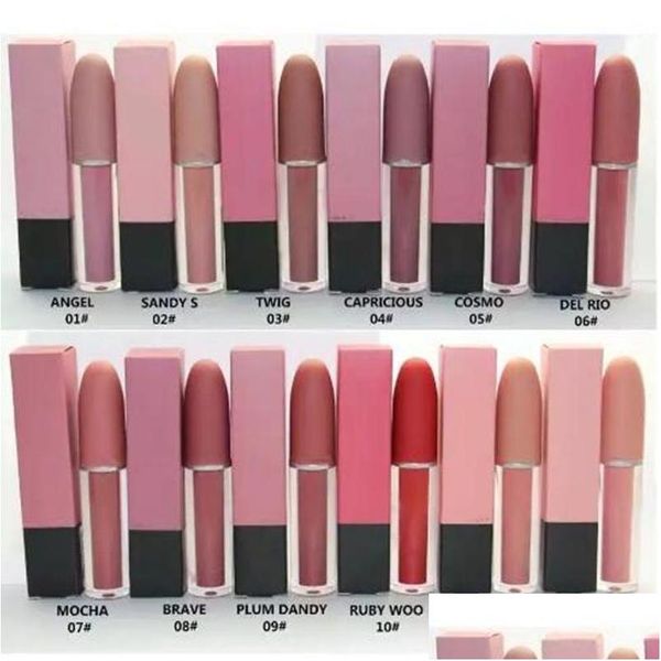 Lápiz labial Maquillaje Lápices labiales líquidos Mate Belleza Labios Maquillaje Impermeable Marca M Brillo labial Cosméticos de larga duración Brillo labial 12 colores Dr Dhmyj