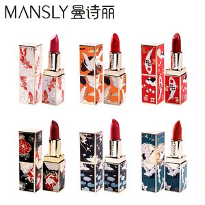 Rouge à lèvres Mansly Lèvres Maquillage Outil Style Royal Chinois Rouge À Lèvres Cosmétique Velours Facile à Porter Bâtons À Lèvres Imperméables Dropship 6 Couleurs # M160 230727