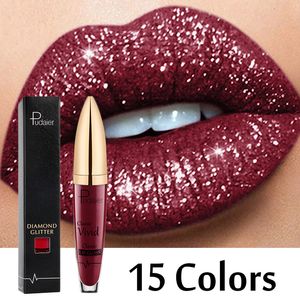 Rouge à lèvres mat paillettes liquide rouge à lèvres diamant brillant brillant à lèvres étanche longue durée perle Lipglos teinte maquillage Maquillaje 230725