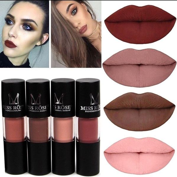 Lápiz labial Mate Pigmento de larga duración Tinte de labios desnudo Marca caliente Kit de maquillaje de vacaciones Líquido Mate Brillo de labios rojo