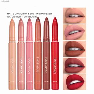 Lipstick Matte Nude Lipstick Lip Liner 2 in 1 Langdurig Waterdicht Lip Inktkrijt Ingebouwde puntenslijper Professionele make-up voor dames 240313