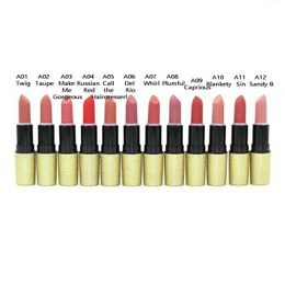 Lipstick Matte waterdichte lippenstiften Rouge een levres gouden buis gemakkelijk te dragen coloris make -up lip stick drop levering gezondheid schoonheid lippen dhvid