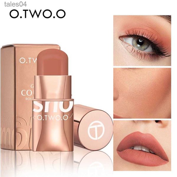 Lápiz labial O.TWO.O Lápiz labial Rubor en barra 3 en 1 Tinte para ojos y labios Crema ligera e impermeable Maquillaje en barra múltiple para mujeres 240313