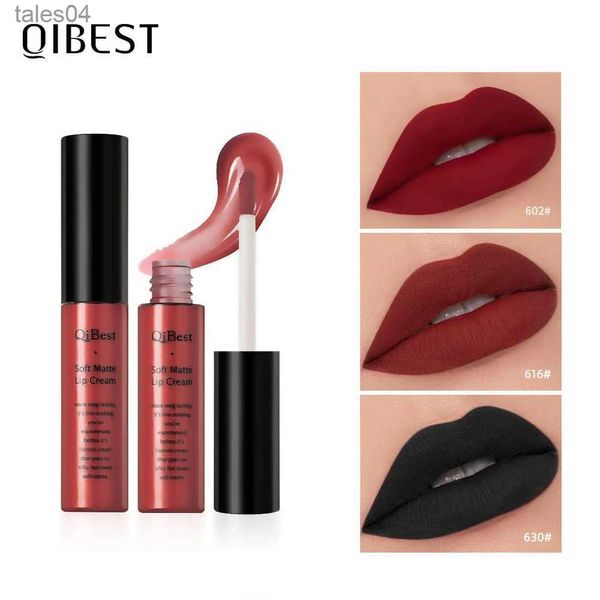 Rouge à lèvres QIBEST Matte Lip Gloss Lip Makeup 34 Colors Velet Nude Lipgloss imperméable mat rouge à lèvres liquide rouge à lèvres longue durée teinte à lèvres 240313