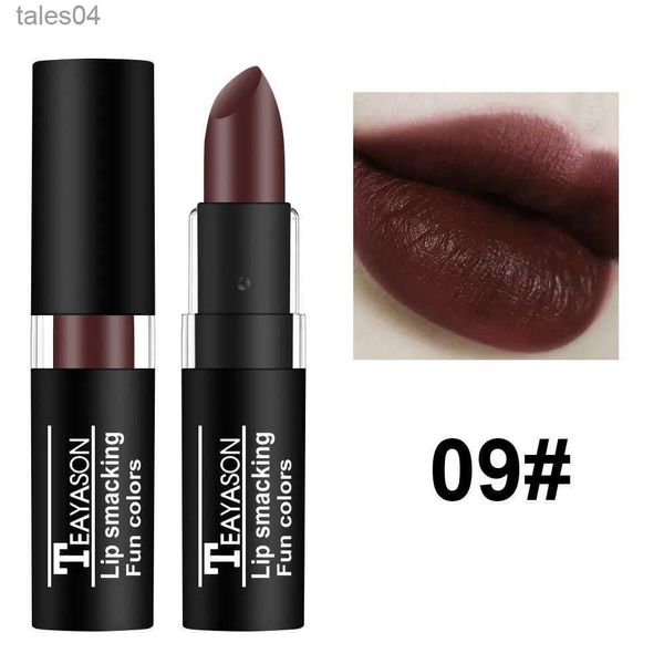 Rouge à lèvres Sexy noir mat rouge à lèvres maquillage profond foncé hydratant longue durée imperméable velours rouge à lèvres 12 couleurs mode maquillage pour les lèvres 240313