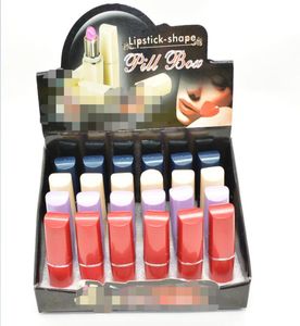 Stapshel en forma de lápiz labial Diversión de almacenamiento de seguridad Pocket de bolsillo Secret Safe Pill Case de joyas de joyería Cajas de plástico9227836