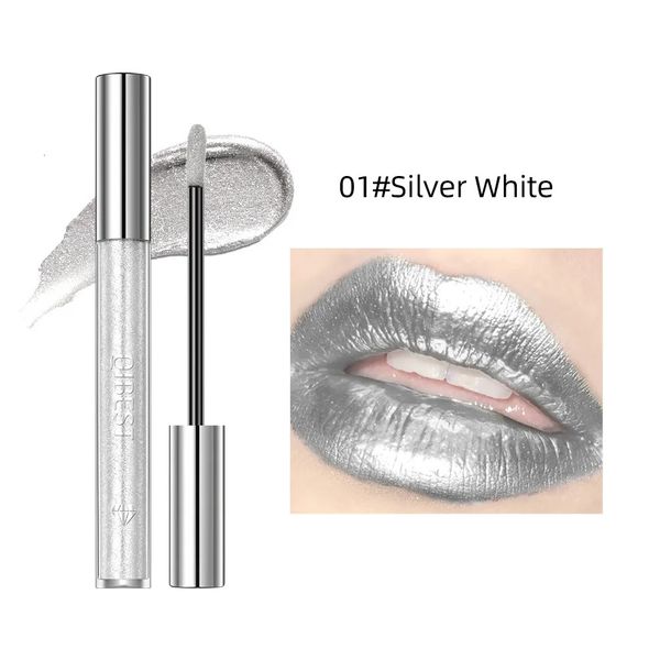 Lápiz labial Shimmer Brillo de labios Impermeable de larga duración Plata Color dorado Tinte Brillo Líquido Sombra de ojos Womon Belleza Maquillaje Cosmético 231219