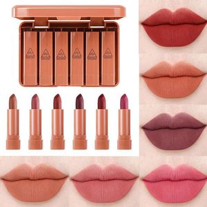 Lipstick Smooth Matte 6PcsSet Fluwelen Make-Up Klassieke Naakt Kleur Waterdichte Crème Langdurige Volledige Lip Sticks 230712