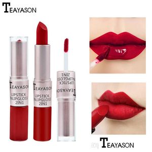 Lipstick Teayason Keep 24 uur Doublehead y Red Matte Lipgloss Liquid Long Dasting Waterproof Beauty Cosmetische Tools Drop levering H DHLDK