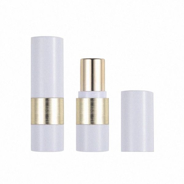 Tube de rouge à lèvres Or Blanc Vide 12.1mm Haute Qualité Luxe Emballage Cosmétique Bouteille De Remplissage Ronde Baume À Lèvres Magnétique Ctainers G2Y1 #