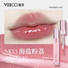 Lipstick Veecci Mirror Glaze Lief Light Translucide lèvre Huile hydratante Moisture à lèvres Natural Nude Lip Makeup Beauty Maquillaje