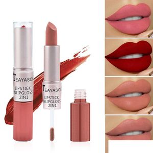 Rouge à lèvres en gros 12 couleurs imperméable nu mat Veet brillant brillant à lèvres baume Y femmes mode maquillage cadeau beauté outils livraison directe H Otaer