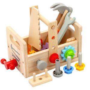 Ensemble d'outils en bois pour les tout-petits, blocs de construction de modèles, jeux de simulation, jouets d'apprentissage, ensemble d'outils, accessoires de construction, cadeau