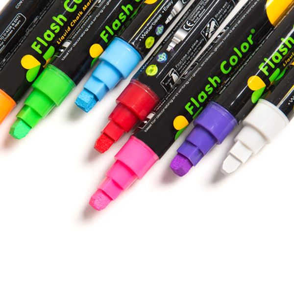 Pen de marcador fluorescente de resaltador fluorescente de resaltador de tiza líquida, para pizarra publicitaria de graffiti de pizarra.
