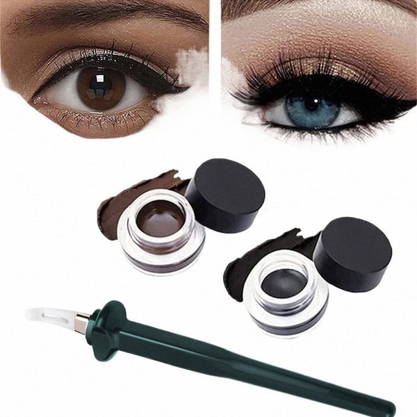 Eyeliner liquide Facile à colorer Lg Eyeliner durable Gel Réutilisable Silice Eyeliner Brosse Débutant Doux Ombre À Paupières Maquillage Cosmétique E3Bu #