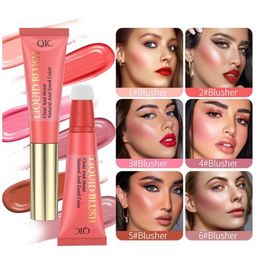 Liquide Visage Blush Naturel Lisse Éponge Tête Maquillage Beauté Rouge À Lèvres Joue Double-usage Liquide Poudre Blush Crème Bâton Multi-usage