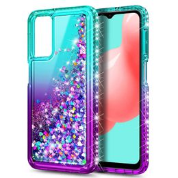 Vloeibare glitter diamantgevallen voor Samsung A32 5G 4G Hybride Harde PC Zachte TPU-schokbestendige beschermhoes