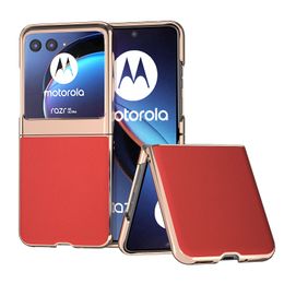 Placage pour Motorola Razr 40 Ultra Razr4 Moto Razr Plus étui en cuir véritable housse de Protection