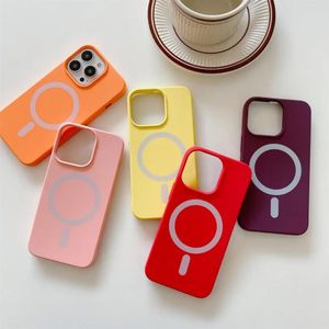 Vloeibare siliconen case Magsafe voor iPhone 15 14 13 12 11 Pro Max schokbestendige cover accessoire anti drop Apple beschermende gevallen 10 kleuren1