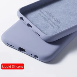 Fundas de silicona líquida para Samsung Galaxy A51 A71 A70 A11 A01 A41 A60 A81 S8 S10E S20 Plus funda trasera suave para Galaxy Note 8 9 10