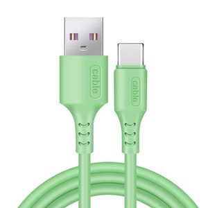 Vloeibare siliconen laadkabel voor Samsung snel opladen USB Type C kabel mobiele telefoon koorddraad met gegevensoverdracht 1,2 m