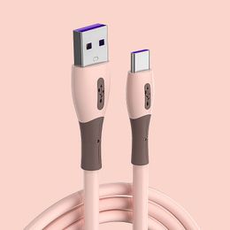 Cable de carga Micro USB tipo C de silicona líquida 1,2 m 1,8 m 5V3A Cable de datos de cargador rápido para Samsung Xiaomi Huawei Cables de teléfono móvil