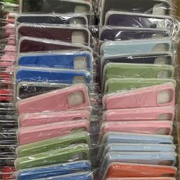 Case de teléfono de silicona líquida Case de silicio con embalaje para iPhone 15 Pro Max 14 13 12 11 XR XS Case