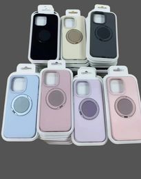 Caja de teléfono de silicona líquida adecuada para iPhone 15/14/13/12Promax Soporte magnético Color sólido Anti -Drop Libre a casa