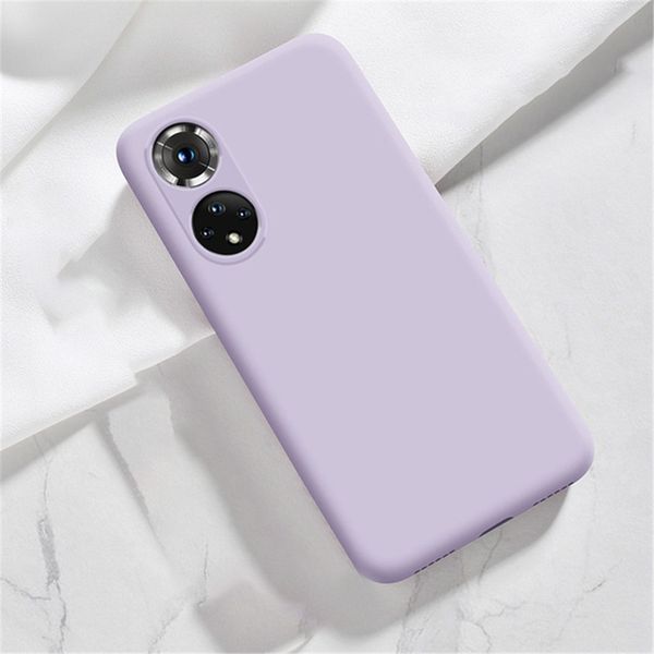 Coques de téléphone en Silicone liquide pour Honor 50 Lite couverture complète souple pour Honor 50 Pro Se Protection d'objectif de caméra pare-chocs