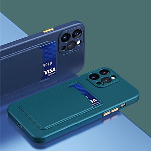Étuis de téléphone en Silicone liquide pour iPhone 14 11 12 13 Pro Max XR X Xs Max 7 8 Plus 6S SE 2020 2022 couverture de porte-carte portefeuille souple