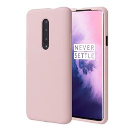 Fundas de teléfono de silicona líquida para ONEPLUS 7 7T Pro 360 ° de goma protección completa SoftTouch acabado sedoso cubierta trasera protectora90209113159716