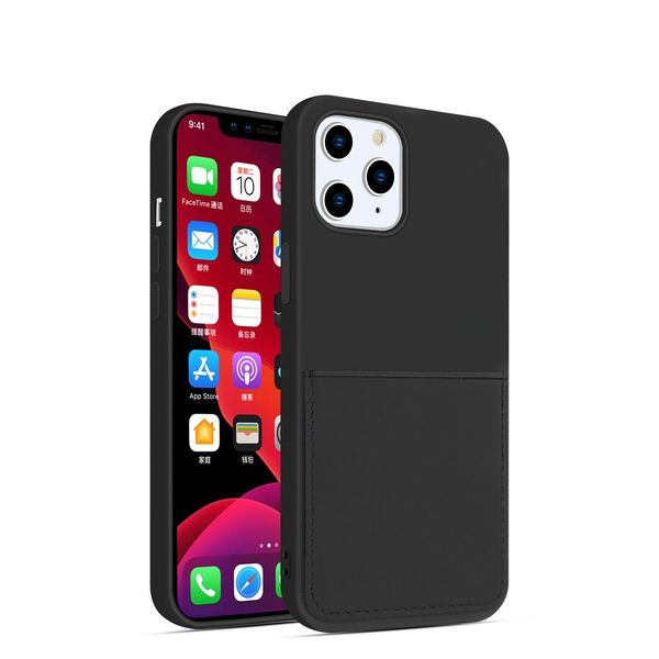 Silicona líquida adecuada para funda de teléfono móvil, a prueba de golpes para iPhone 12 mini 11 Pro x xr xs Max SE 6 7 8 Plus, funda para teléfono con tarjetero y billetera