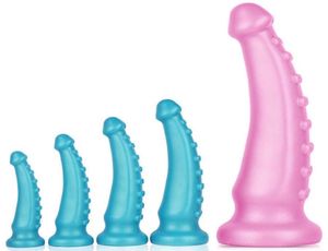 Tentacule liquide en silicone Dildo Super Soft Butt Plug anus Vagin Expansion Prostate Massager Sex Toys for Women Men Couples X08650387